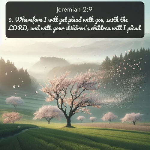 citation biblique : 9. Wherefore I will yet plead with you, saith the LORD, and with your children&#039;s children will I plead.
 sur fond image nature