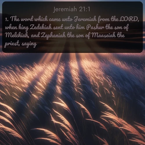 citation biblique : 1. The word which came unto Jeremiah from the LORD, when king Zedekiah sent unto him Pashur the son of Melchiah, and Zephaniah the son of Maaseiah the priest, saying,
 sur fond image nature