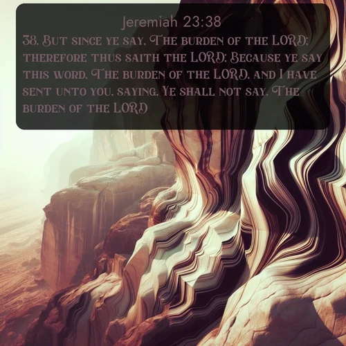citation biblique : 38. But since ye say, The burden of the LORD; therefore thus saith the LORD; Because ye say this word, The burden of the LORD, and I have sent unto you, saying, Ye shall not say, The burden of the LORD;
 sur fond image nature