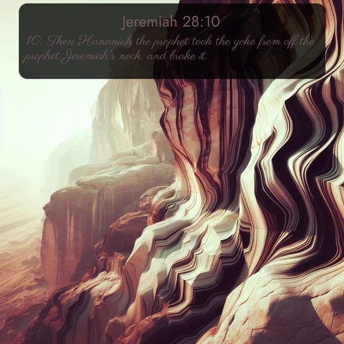 citation biblique : 10. Then Hananiah the prophet took the yoke from off the prophet Jeremiah&#039;s neck, and brake it.
 sur fond image nature
