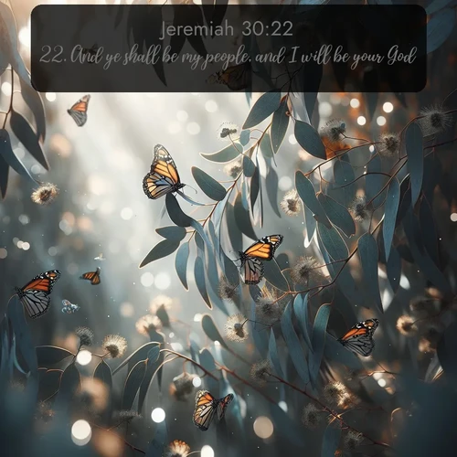 citation biblique : 22. And ye shall be my people, and I will be your God.
 sur fond image nature