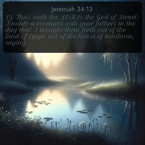 citation biblique : 13. Thus saith the LORD, the God of Israel; I made a covenant with your fathers in the day that I brought them forth out of the land of Egypt, out of the house of bondmen, saying,
 sur fond image nature