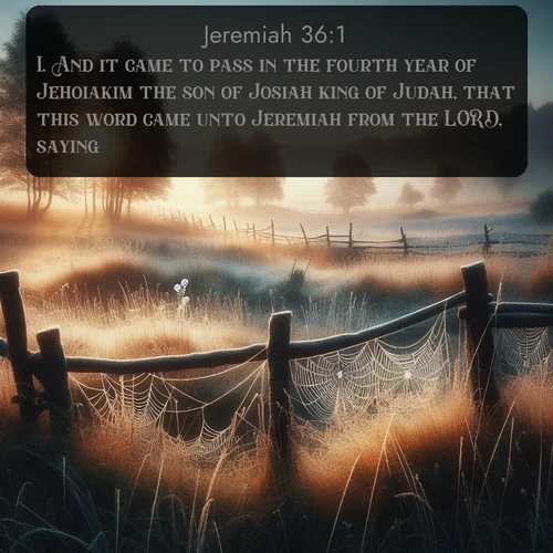 citation biblique : 1. And it came to pass in the fourth year of Jehoiakim the son of Josiah king of Judah, that this word came unto Jeremiah from the LORD, saying,
 sur fond image nature