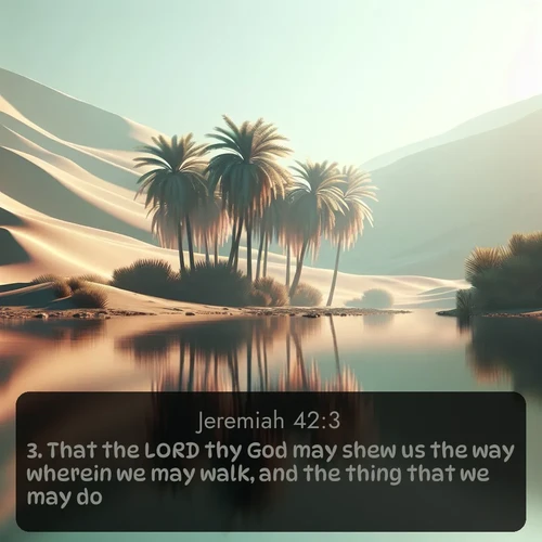 citation biblique : 3. That the LORD thy God may shew us the way wherein we may walk, and the thing that we may do.
 sur fond image nature