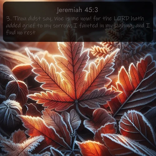 citation biblique : 3. Thou didst say, Woe is me now! for the LORD hath added grief to my sorrow; I fainted in my sighing, and I find no rest.
 sur fond image nature