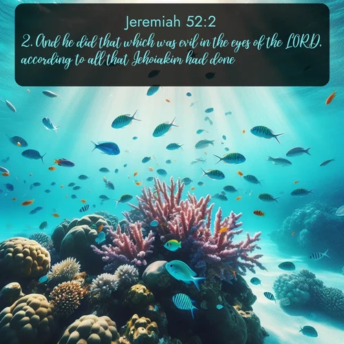 citation biblique : 2. And he did that which was evil in the eyes of the LORD, according to all that Jehoiakim had done.
 sur fond image nature