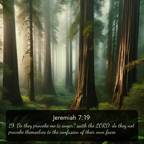 citation biblique : 19. Do they provoke me to anger? saith the LORD: do they not provoke themselves to the confusion of their own faces?
 sur fond image nature
