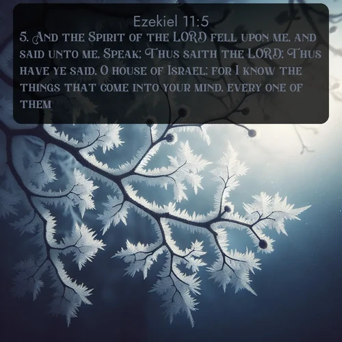 citation biblique : 5. And the Spirit of the LORD fell upon me, and said unto me, Speak; Thus saith the LORD; Thus have ye said, O house of Israel: for I know the things that come into your mind, every one of them.
 sur fond image nature