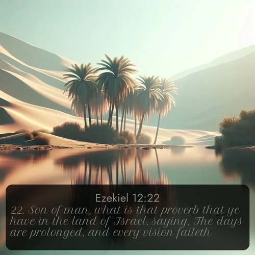 citation biblique : 22. Son of man, what is that proverb that ye have in the land of Israel, saying, The days are prolonged, and every vision faileth?
 sur fond image nature