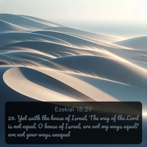 citation biblique : 29. Yet saith the house of Israel, The way of the Lord is not equal. O house of Israel, are not my ways equal? are not your ways unequal?
 sur fond image nature