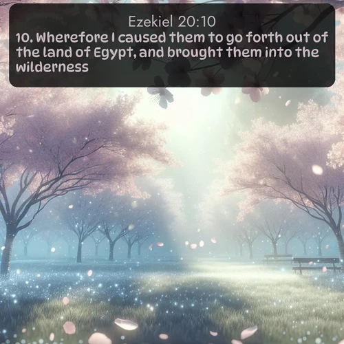 citation biblique : 10. Wherefore I caused them to go forth out of the land of Egypt, and brought them into the wilderness.
 sur fond image nature