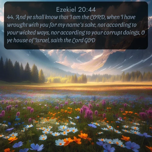 citation biblique : 44. And ye shall know that I am the LORD, when I have wrought with you for my name&#039;s sake, not according to your wicked ways, nor according to your corrupt doings, O ye house of Israel, saith the Lord GOD.
 sur fond image nature