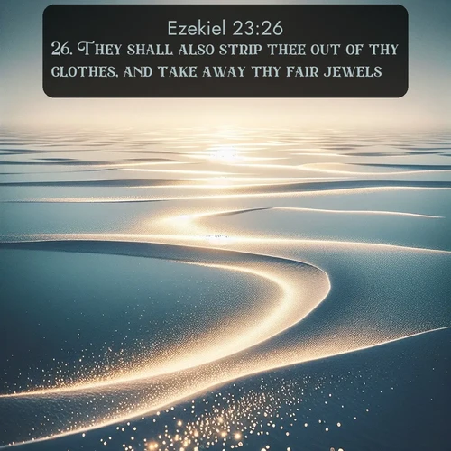 citation biblique : 26. They shall also strip thee out of thy clothes, and take away thy fair jewels.
 sur fond image nature