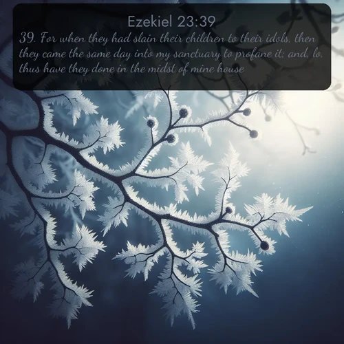 citation biblique : 39. For when they had slain their children to their idols, then they came the same day into my sanctuary to profane it; and, lo, thus have they done in the midst of mine house.
 sur fond image nature