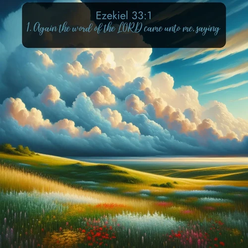 citation biblique : 1. Again the word of the LORD came unto me, saying,
 sur fond image nature