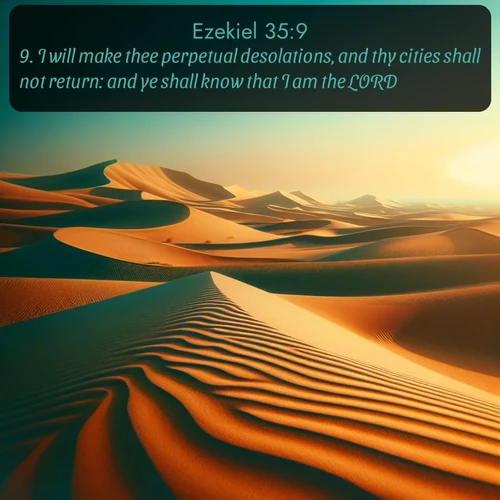 citation biblique : 9. I will make thee perpetual desolations, and thy cities shall not return: and ye shall know that I am the LORD.
 sur fond image nature