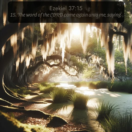 citation biblique : 15. The word of the LORD came again unto me, saying,
 sur fond image nature