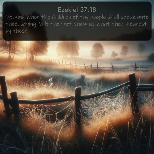 citation biblique : 18. And when the children of thy people shall speak unto thee, saying, Wilt thou not shew us what thou meanest by these?
 sur fond image nature