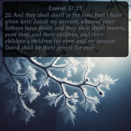 citation biblique : 25. And they shall dwell in the land that I have given unto Jacob my servant, wherein your fathers have dwelt; and they shall dwell therein, even they, and their children, and their children&#039;s children for ever: and my servant David shall be their prince for ever.
 sur fond image nature