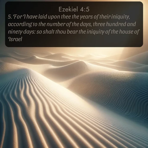 citation biblique : 5. For I have laid upon thee the years of their iniquity, according to the number of the days, three hundred and ninety days: so shalt thou bear the iniquity of the house of Israel.
 sur fond image nature