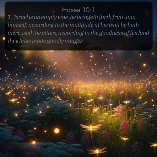 citation biblique : 1. Israel is an empty vine, he bringeth forth fruit unto himself: according to the multitude of his fruit he hath increased the altars; according to the goodness of his land they have made goodly images.
 sur fond image nature