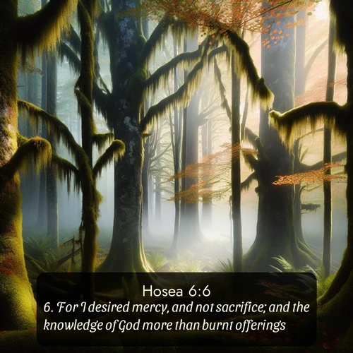 citation biblique : 6. For I desired mercy, and not sacrifice; and the knowledge of God more than burnt offerings.
 sur fond image nature