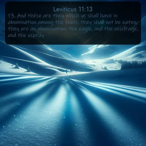 citation biblique : 13. And these are they which ye shall have in abomination among the fowls; they shall not be eaten, they are an abomination: the eagle, and the ossifrage, and the ospray,
 sur fond image nature