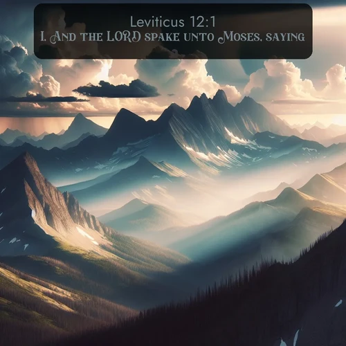 citation biblique : 1. And the LORD spake unto Moses, saying,
 sur fond image nature