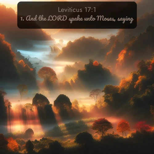citation biblique : 1. And the LORD spake unto Moses, saying,
 sur fond image nature
