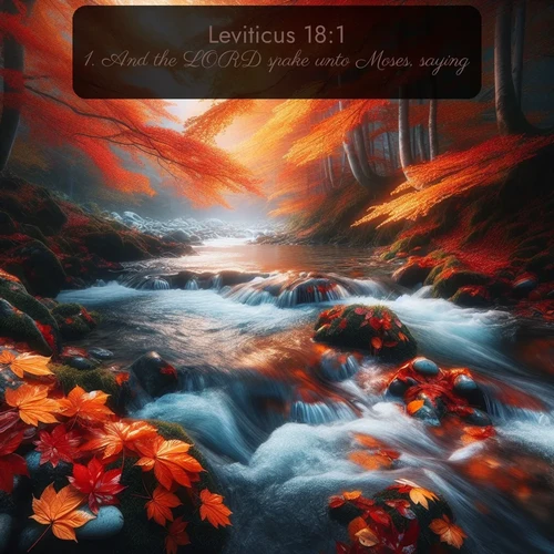 citation biblique : 1. And the LORD spake unto Moses, saying,
 sur fond image nature