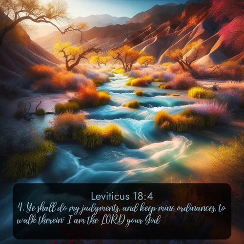 citation biblique : 4. Ye shall do my judgments, and keep mine ordinances, to walk therein: I am the LORD your God.
 sur fond image nature