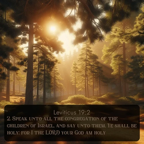 citation biblique : 2. Speak unto all the congregation of the children of Israel, and say unto them, Ye shall be holy: for I the LORD your God am holy.
 sur fond image nature