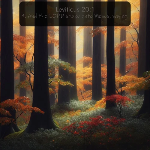 citation biblique : 1. And the LORD spake unto Moses, saying,
 sur fond image nature
