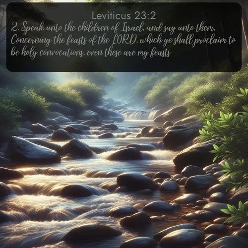 citation biblique : 2. Speak unto the children of Israel, and say unto them, Concerning the feasts of the LORD, which ye shall proclaim to be holy convocations, even these are my feasts.
 sur fond image nature