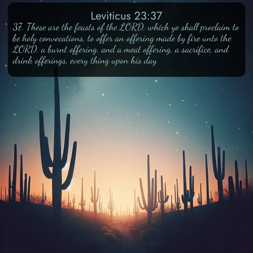 citation biblique : 37. These are the feasts of the LORD, which ye shall proclaim to be holy convocations, to offer an offering made by fire unto the LORD, a burnt offering, and a meat offering, a sacrifice, and drink offerings, every thing upon his day:
 sur fond image nature