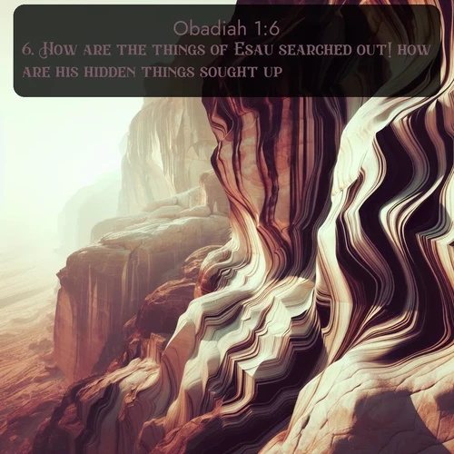 citation biblique : 6. How are the things of Esau searched out! how are his hidden things sought up!
 sur fond image nature