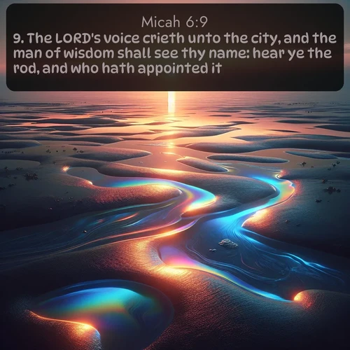 citation biblique : 9. The LORD&#039;s voice crieth unto the city, and the man of wisdom shall see thy name: hear ye the rod, and who hath appointed it.
 sur fond image nature