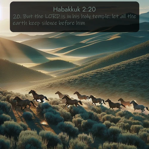 citation biblique : 20. But the LORD is in his holy temple: let all the earth keep silence before him.
 sur fond image nature