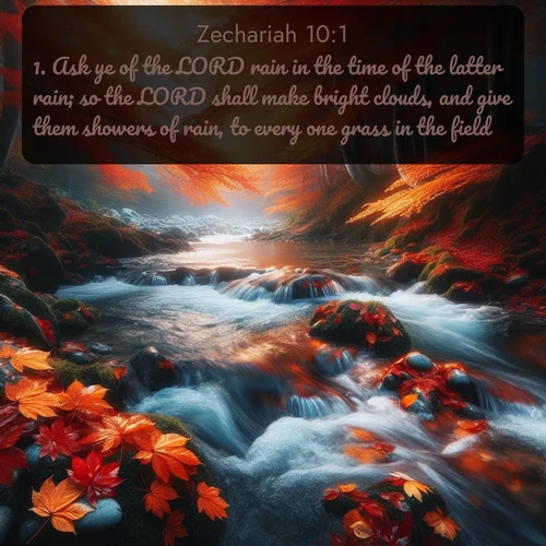 citation biblique : 1. Ask ye of the LORD rain in the time of the latter rain; so the LORD shall make bright clouds, and give them showers of rain, to every one grass in the field.
 sur fond image nature