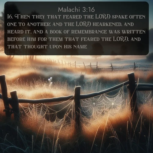 citation biblique : 16. Then they that feared the LORD spake often one to another: and the LORD hearkened, and heard it, and a book of remembrance was written before him for them that feared the LORD, and that thought upon his name.
 sur fond image nature