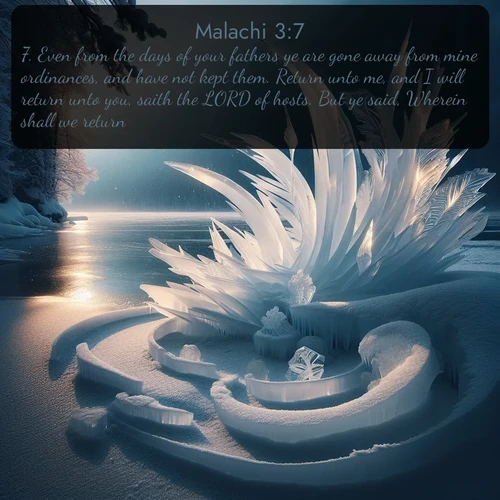 citation biblique : 7. Even from the days of your fathers ye are gone away from mine ordinances, and have not kept them. Return unto me, and I will return unto you, saith the LORD of hosts. But ye said, Wherein shall we return?
 sur fond image nature