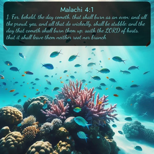 citation biblique : 1. For, behold, the day cometh, that shall burn as an oven; and all the proud, yea, and all that do wickedly, shall be stubble: and the day that cometh shall burn them up, saith the LORD of hosts, that it shall leave them neither root nor branch.
 sur fond image nature