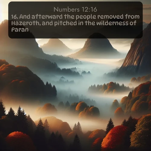 citation biblique : 16. And afterward the people removed from Hazeroth, and pitched in the wilderness of Paran.
 sur fond image nature