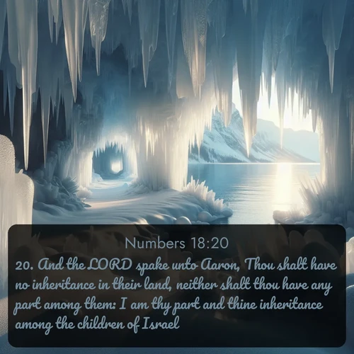 citation biblique : 20. And the LORD spake unto Aaron, Thou shalt have no inheritance in their land, neither shalt thou have any part among them: I am thy part and thine inheritance among the children of Israel.
 sur fond image nature
