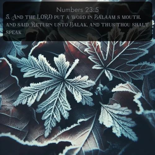 citation biblique : 5. And the LORD put a word in Balaam&#039;s mouth, and said, Return unto Balak, and thus thou shalt speak.
 sur fond image nature
