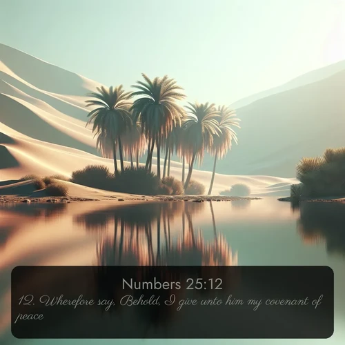citation biblique : 12. Wherefore say, Behold, I give unto him my covenant of peace:
 sur fond image nature