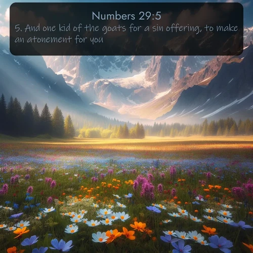 citation biblique : 5. And one kid of the goats for a sin offering, to make an atonement for you:
 sur fond image nature