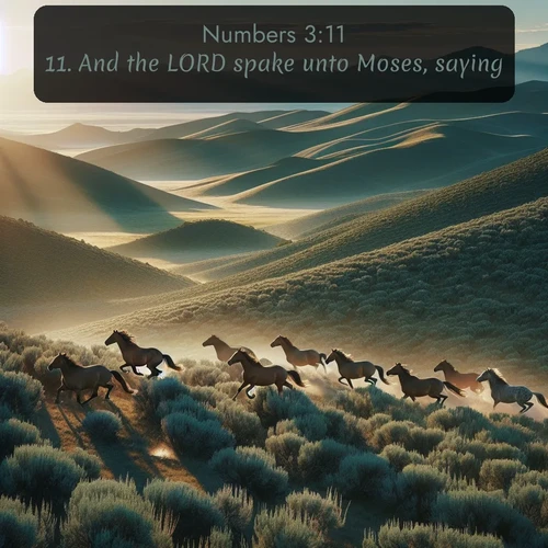 citation biblique : 11. And the LORD spake unto Moses, saying,
 sur fond image nature