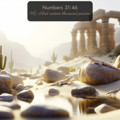 citation biblique : 46. And sixteen thousand persons;)
 sur fond image nature