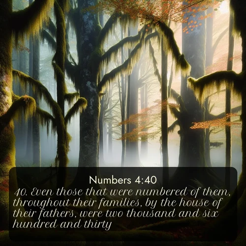 citation biblique : 40. Even those that were numbered of them, throughout their families, by the house of their fathers, were two thousand and six hundred and thirty.
 sur fond image nature
